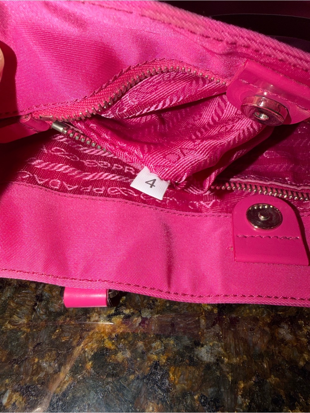 Prada Magenta Nylon Tote with Leather Handles - Picture 13 of 15